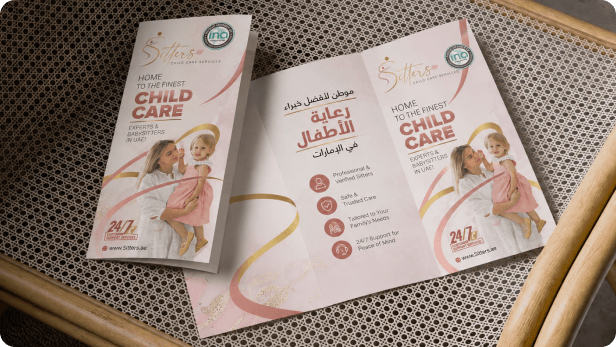Tri-fold corporate brochure mockup