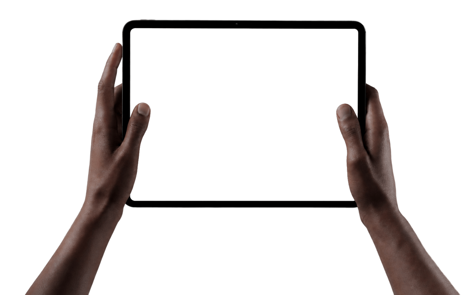 Hands holding a tablet displaying the Waltron solar energy platform website