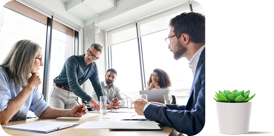 Branex team collaborating with clients